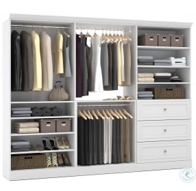 Versatile White 108'' Storage Wardrobe