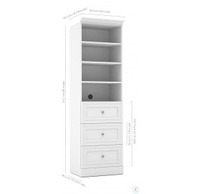 Versatile White 25'' Drawer Storage Bookcase