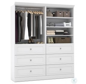 Versatile White 72'' Storage Wardrobe