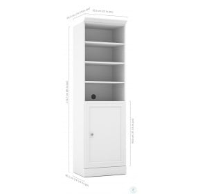 Versatile White 25'' Door Storage Bookcase