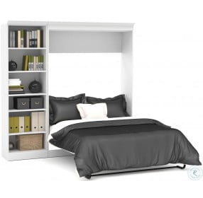 Versatile White 84'' Open Storage Full Wall Bed
