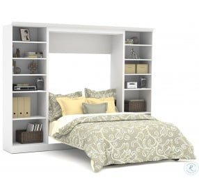 Versatile White 109'' Open Storage Full Wall Bed