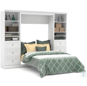 Versatile White 109'' Drawer Full Wall Bed