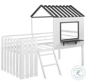 Belton White And Grey Twin Loft Bed