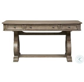 Simply Elegant White Brown And Heathered Taupe Writing Desk