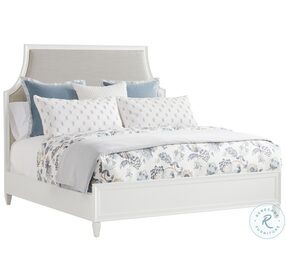 Avondale Winter Wheat And White Alabaster Inverness King Upholstered Panel Bed