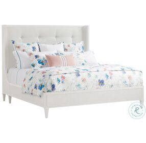 Avondale Arctic White And White Alabaster Arlington Queen Upholstered Panel Bed