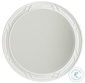 Avondale White Alabaster Carreno Round Mirror