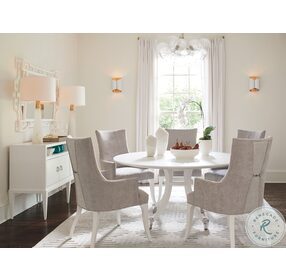 Avondale White Lombard Round Dining Room Set