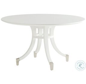 Avondale White Alabaster Lombard Round Dining Table