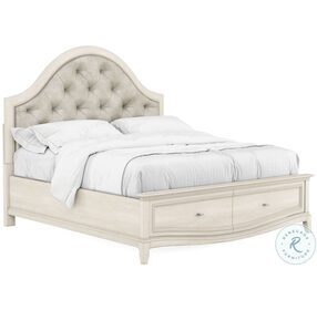 Starlite Ivory King Upholstered Panel Storage Bed