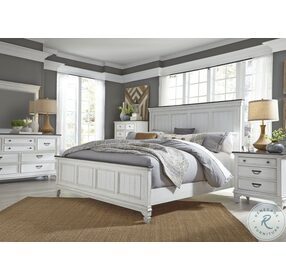 Allyson Park Wire Brushed White And Charcoal Panel Bedroom Set