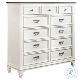 Allyson Park Wire Brushed White And Charcoal Gray 11 Drawer Chesser