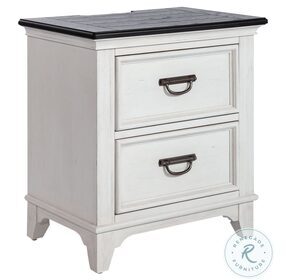 Allyson Park Wire Brushed White And Charcoal Gray 2 Drawer Nightstand
