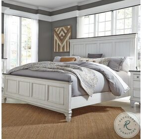 Allyson Park Wire Brushed White And Charcoal California King Panel Bed