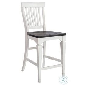 Allyson Park Wire Brushed White And Charcoal Slat Back Counter Height Chair Set of 2