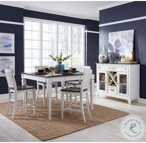 Allyson Park Wire Brushed White And Charcoal Leg Extendable Counter Height Dining Room Set