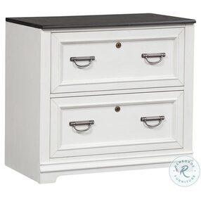 Allyson Park Wire Brushed White And Charcoal Bunching Lateral File Cabinet
