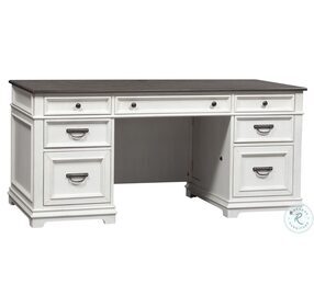 Allyson Park Wire Brushed White And Charcoal Executive Desk