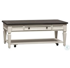Allyson Park Wire Brushed White And Charcoal Rectangular Cocktail Table
