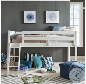 Allyson Park Wire Brushed White And Charcoal Youth Open Loft Bedroom Set