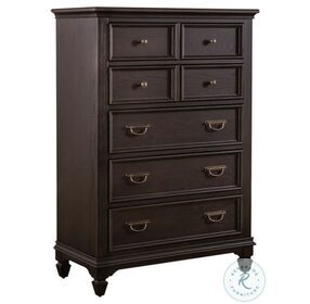 Allyson Park Wirebrushed Black Forest And Ember Gray 5 Drawer Chest