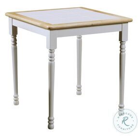 Carlene Natural Brown And White Square Tile Top Dining Table