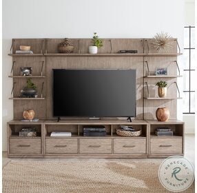 Cityscape Burnished Beige Entertainment Center with Piers