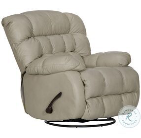 Pendleton Alabaster Leather Chaise Swivel Glider Recliner
