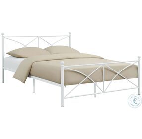 Hart Matte White Full Metal Bed