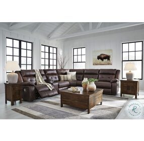 Punch Up Walnut 6 Piece Power Reclining Sectional