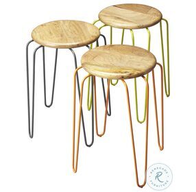 Easton Industrial Chic Stackable Stools Set of 3
