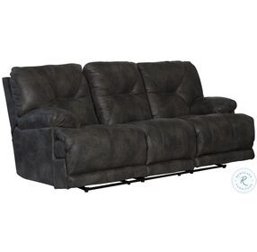 Voyager Slate Reclining Sofa With 3 Recliners and Drop Down Table