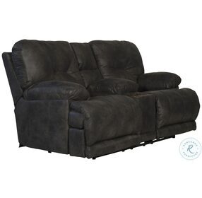 Voyager Slate Reclining Loveseat with Console