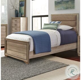 Sun Valley Sandstone Twin Upholstered Panel Bed