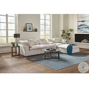 Posh Porcelain Modular 5 Piece Sectional With Console