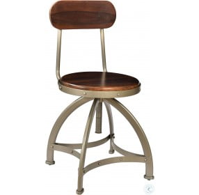 Tacoma Honey Brown and Antique Silver Adjustable Bar Stool