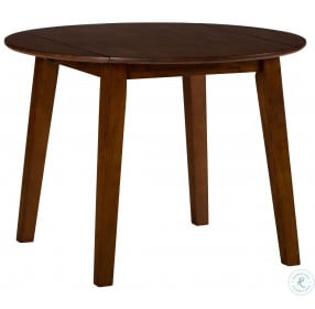 Simplicity Caramel Round Drop Leaf Dining Table