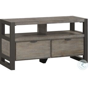Prudhoe Power Glaze Oak and Gunmetal 2 Drawers 40" TV Stand