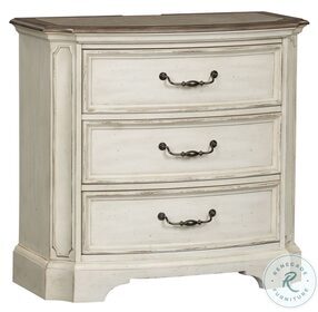 Abbey Road Porcelain White And Churchill Brown Bedside Chest