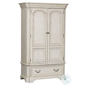 Abbey Road Porcelain White And Churchill Brown Armoire