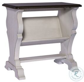 Abbey Road Porcelain White And Churchill Brown Library Side Table