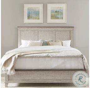 Ivy Hollow Weathered Linen And Dusty Taupe King Panel Bed
