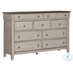 Ivy Hollow Weathered Linen And Dusty Taupe 9 Drawer Dresser