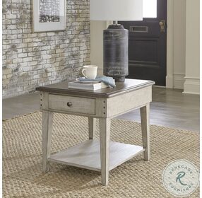 Ivy Hollow Weathered Linen And Dusty Taupe Drawer End Table