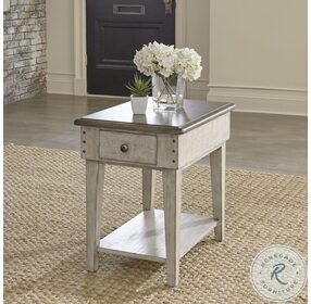 Ivy Hollow Weathered Linen And Dusty Taupe Drawer Chairside Table