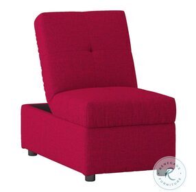 Denby Red Storage Convertible Chair With Ottoman