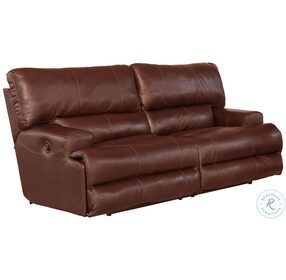 Wembley Walnut Leather Lay Flat Reclining Sofa