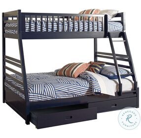 Ashton Navy Blue Twin Over Full Bunk Bed