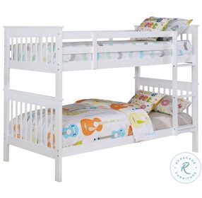 Chapman White Twin Over Twin Bunk Bed